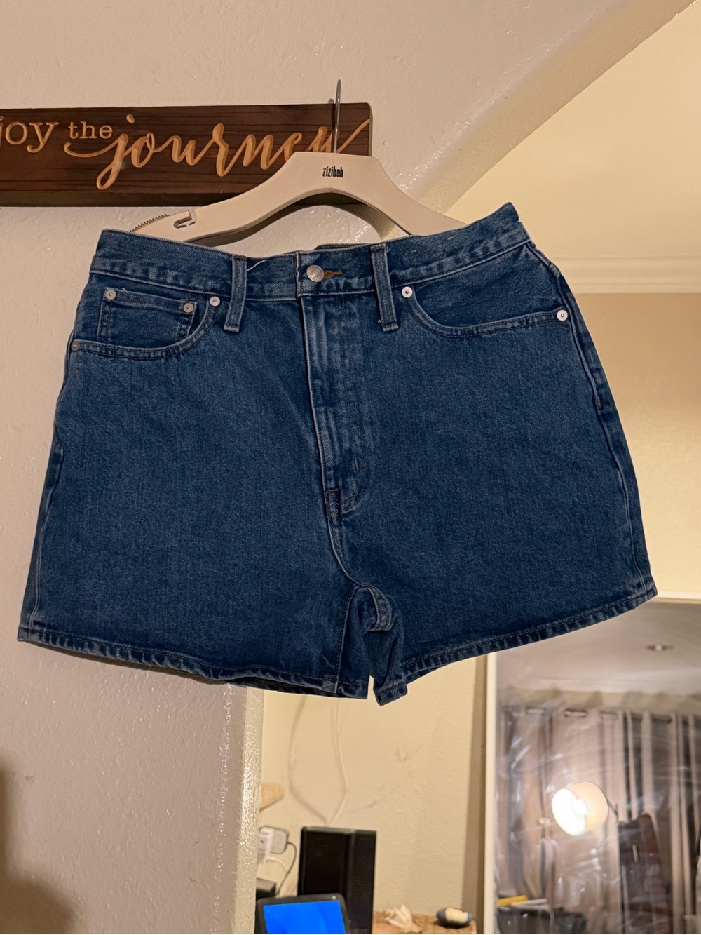 Madewell Dark Blue High-Rise Denim Shorts. Worn x1
